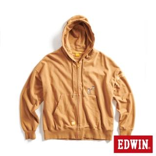 【EDWIN】男裝 橘標 摔角手E君飛踢寬版連帽外套(土黃色)