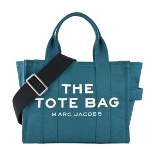 【MARC JACOBS 馬克賈伯】Mini TOTE 字母印花帆布兩用托特包(迷你/孔雀綠)