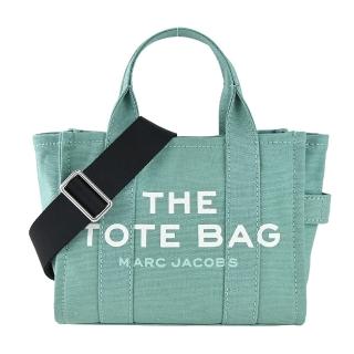 【MARC JACOBS 馬克賈伯】Mini TOTE 字母印花帆布兩用托特包(迷你/芥末綠)