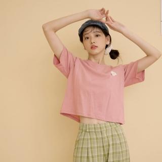 【OB 嚴選】咖啡廳家族純棉GaBi印花寬鬆短版TEE 《IG0011》
