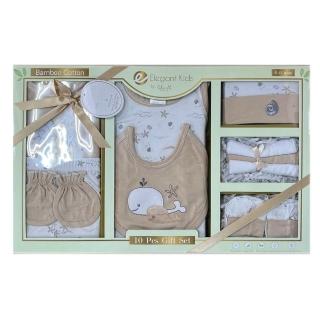 【樂樂童鞋】美國Elegant kids十件組彌月禮盒-奶茶色(彌月禮盒)