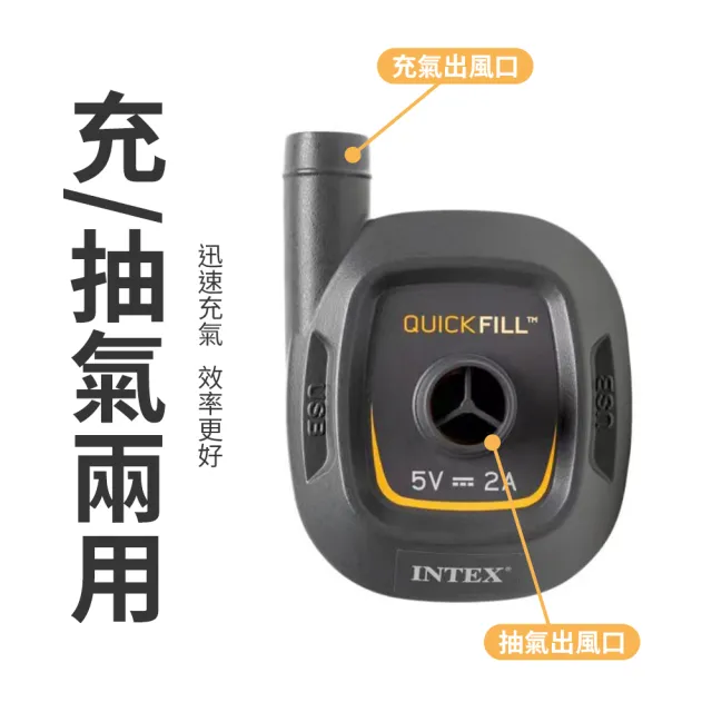 【INTEX】INTEX輕量迷你USB打氣機(通用USB供電充氣機 真空機 電動打氣機 戶外露營 充氣床)