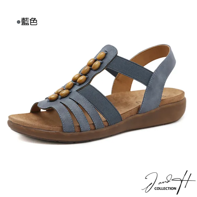 【J&H collection】波西米亞串珠露趾厚底涼鞋(現+預  杏色 / 黃色 / 藍色)