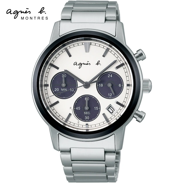 【agnes b.】法式簡約太陽能計時腕錶(VR42-KPJ0S/BZ5011X1)