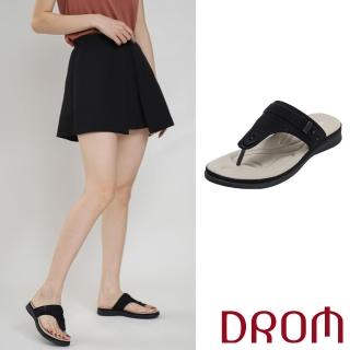 【DROM】厚底拖鞋 夾腳拖鞋/復古歐美舒適厚底雕花夾腳拖鞋(黑)