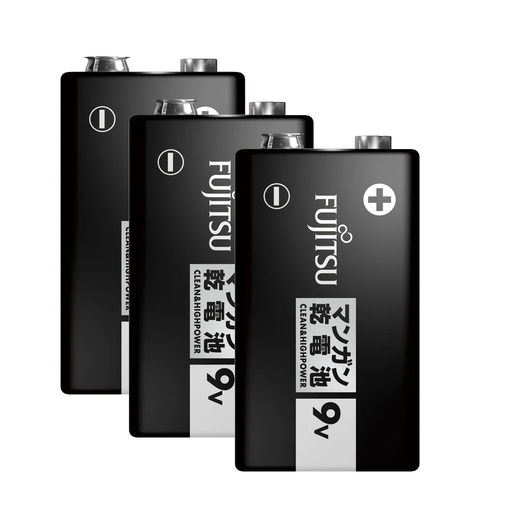 【FUJITSU 富士通】9V碳鋅電池 6F22U(3顆入)