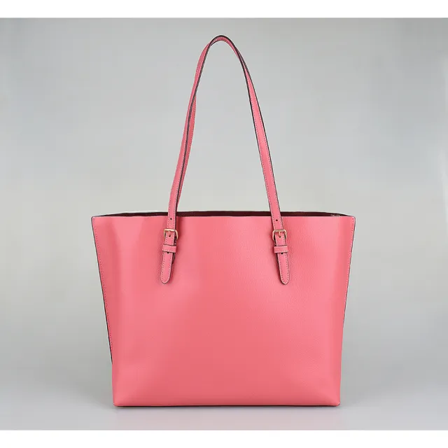 【COACH】COACH MOLLIE金字LOGO荔枝紋牛皮肩背包(太妃糖粉x粉橘)