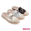 【A.S.O 阿瘦集團】BESO 幻彩鏡面牛軟皮直套休閒穆勒鞋(銀色)