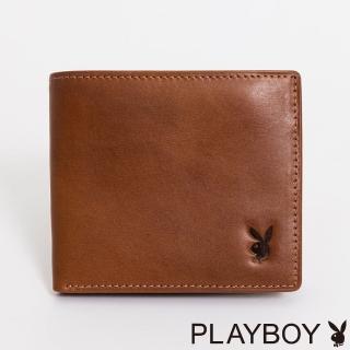 【PLAYBOY】上翻短夾 Own系列(咖啡色)