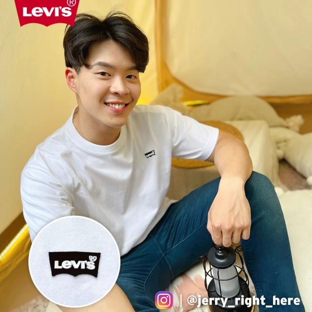 LEVIS 官方旗艦 男款 重磅短袖T恤 / 精工迷你立體膠印Logo / 220GSM厚棉 白 人氣新品 A6382-0000