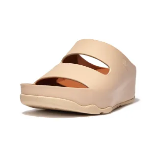 【FitFlop】SHUV TWO-BAR LEATHER SLIDES簡約造型雙帶涼鞋-女(白石色)