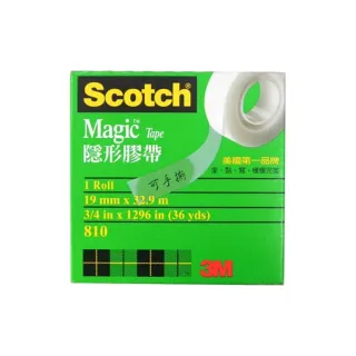 【3M】Scotch 隱形膠帶 可書寫 可手撕 19mm x 32.9M 12捲/支(810-3/4)