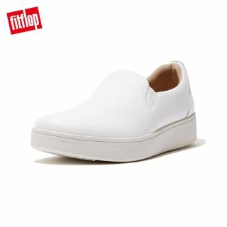 【FitFlop】RALLY LEATHER SLIP-ON SKATE SNEAKERS易穿脫時尚休閒鞋-女(都會白)