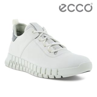 【ecco】GRUUV M 樂步輕便經典皮革休閒鞋 男鞋(白色 52520450874)