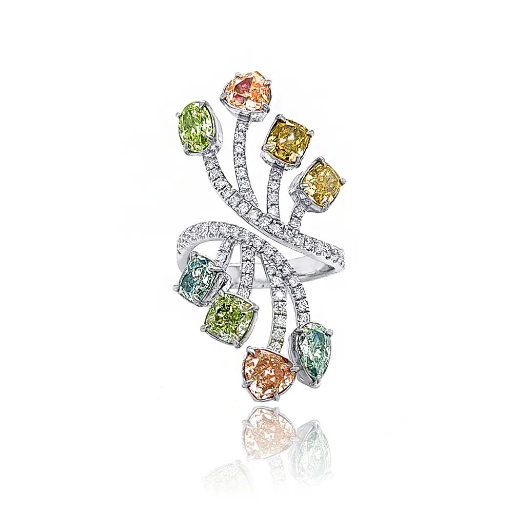 【CTJ】年貨節!4.80克拉 18K金 摩登彩鑽 天然鑽 鑽石戒指(鑽石閃耀時刻 只為摯愛的妳)