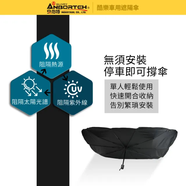 【ANBORTEH 安伯特】酷樂車用傘式遮陽傘(汽車遮陽 遮陽板 汽車遮陽傘)