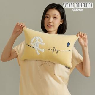 【YVONNE 以旺傢飾】氣球垂耳兔方形抱枕 30x45公分(金合歡黃)