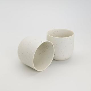 【smith&hsu】窯變直筒對杯(荼米白色大)