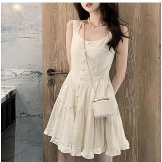 【巴黎精品】現貨+預購 洋裝無袖連身裙(韓版百褶短版連身女裙子a1bs45)