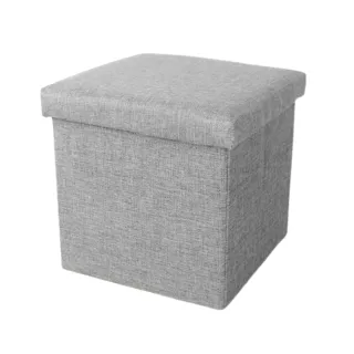 折疊加厚板 耐坐收納椅 收納箱 灰色(儲物凳 雜物 玩具 摺疊凳)