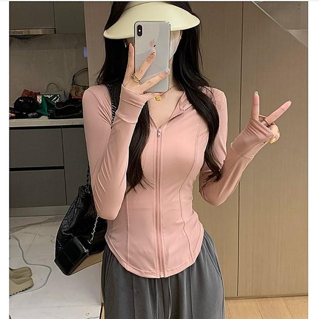 【巴黎精品】防曬服防曬外套(透氣修身短版女外套3色a1bs2)