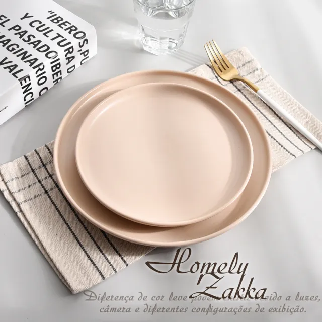 【Homely Zakka】莫蘭迪啞光釉陶瓷餐盤碗餐具_圓盤2款一組_3色任選(湯盤 餐具 餐盤 盤子 碗盤 碗碟)