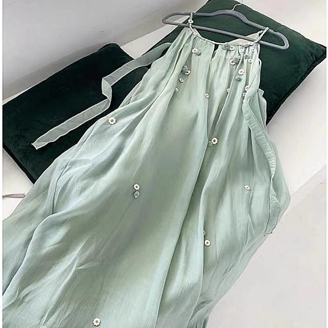 【巴黎精品】現貨+預購 洋裝細肩帶連身裙(優雅小花寬鬆連身女裙子a1bs9)