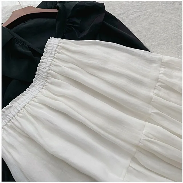 【巴黎精品】現貨+預購 女半身裙A字裙網紗裙中長裙百褶裙子大碼洋裝休閒大尺碼女裝(絲棉A字a1bs31)