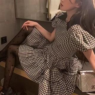 【巴黎精品】現貨+預購 洋裝短袖連身裙(短版收腰蛋糕連身女裙子a1bs54)