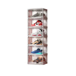 【hoi! 好好生活】ANTBOX 螞蟻盒子免安裝折疊式聲控發光鞋盒6格(鞋櫃 展示盒 收藏盒)