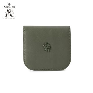 【PORTER INTERNATIONAL】內斂質蘊CENTRIC真皮雙折短夾(棕綠)