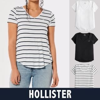 【HOLLISTER Co】HCO 海鷗 經典刺繡海鷗素面短袖T恤 上衣-女-多色組合(平輸品/雙11/短T)