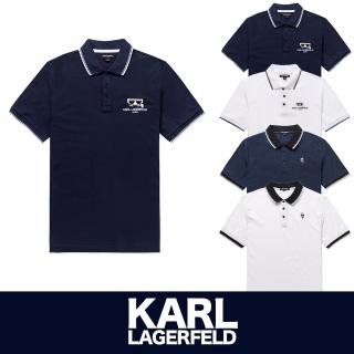 【KARL LAGERFELD 卡爾】老佛爺 經典刺繡圖案短袖POLO衫 上衣-多色組合(平輸品)