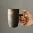 【Royal Duke】木柄窯燒陶瓷馬克杯350ML(兩入組 多款任選 馬克杯 咖啡杯 陶瓷 馬克杯 杯 杯子 水杯)