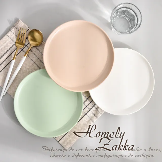 【Homely Zakka】莫蘭迪啞光釉陶瓷餐盤碗餐具_圓盤2款一組_3色任選(湯盤 餐具 餐盤 盤子 碗盤)