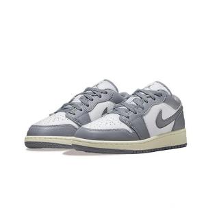 【NIKE 耐吉】Air Jordan 1 Low Vintage Grey 淺灰 復古灰 奶油 仿舊 女款(553560-053)