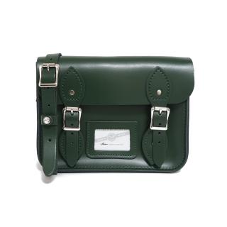 【The Leather Satchel Co.】8.5吋 英國手工牛皮劍橋包 肩背包 側肩包 手拿包(郵差綠)