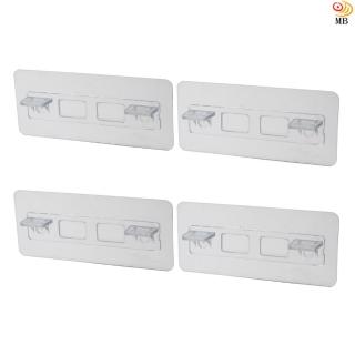 【月陽】超值4入無痕貼免釘免打孔透明大型層板固定器帶螺絲孔(TTR11X4)
