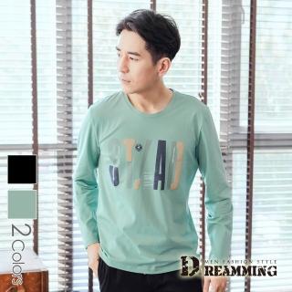 【Dreamming】ST!AD字母拼接萊卡彈力長袖圓領T(共二色)