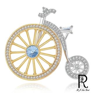 【RJ New York】旋轉單車五角星水鑽胸針別針兩用款(2款可選)