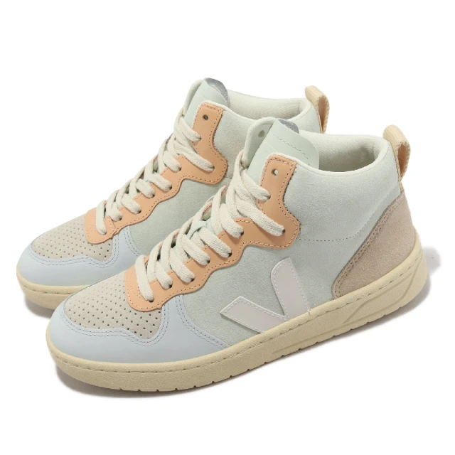 VEJA 休閒鞋 V-15 Suede 女鞋 藍 綠 橘 麂皮 中筒 復古 法國小白鞋(VQ0303130A)