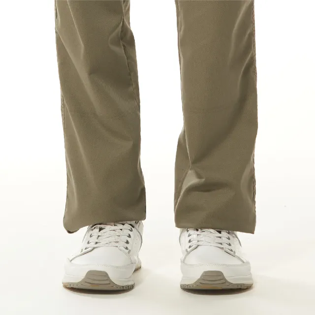 【Lynx Golf】男款彈性舒適混紡材質經典好搭色系素面款式平面休閒長褲(棕色)