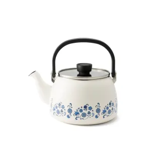 【FUJIHORO 富士琺瑯】官方直營 Memories 琺瑯燒水壺2.5L-復刻小藍花(燒水壺 琺瑯壺 咖啡壺)
