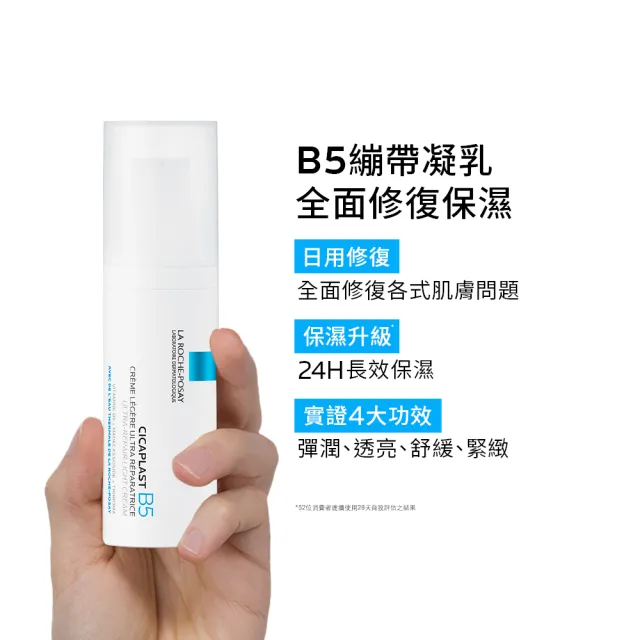 【理膚寶水】修復瑕疵雙星組★B5全面修復凝乳40ml+極效三重酸煥膚精華30ml(B5繃帶凝乳)