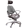 【GXG 吉加吉】雙軸枕 中灰網座  鋁腳/D字扶手 雙背電腦椅(TW-2704 LUA4)