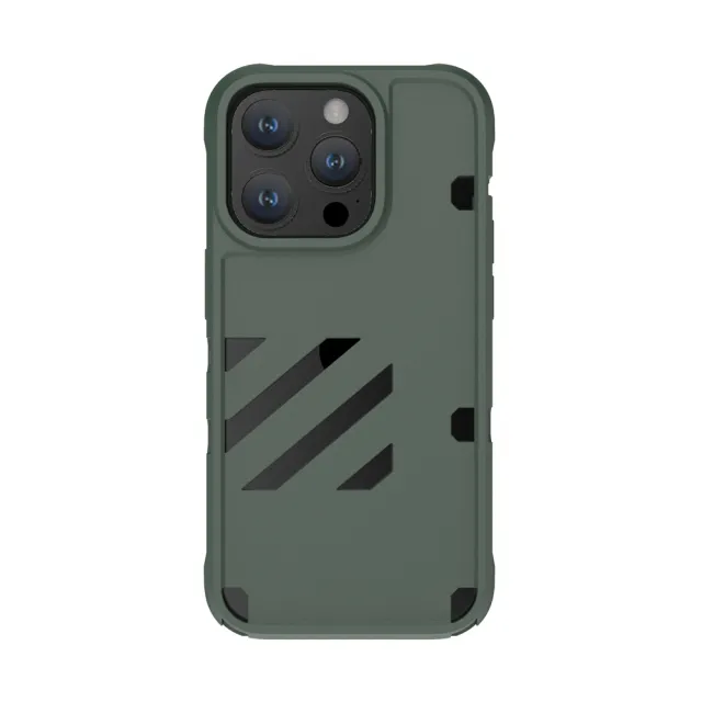 【ABSOLUTE】iPhone 14 Pro Max 6.7吋 LINKASE HYPER撞色雙用掛繩潮流矽膠保護殼 軍綠(附掛繩x2)
