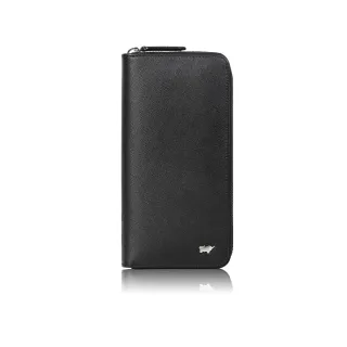 【BRAUN BUFFEL 德國小金牛】台灣總代理 亞當 8卡拉鍊長夾-黑色(BF504-601-BK)
