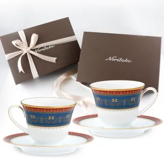 【NORITAKE】皇家大道金邊咖啡對杯(禮盒組)