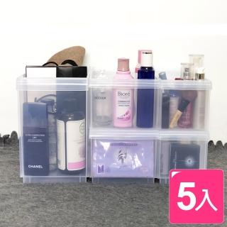 【KEYWAY 聯府】Fine隔板整理盒附輪 9.8L+4.7L+3.2L-5入組(廚房收納盒 櫥櫃置物盒 LF2003 LF2004 LF2005)