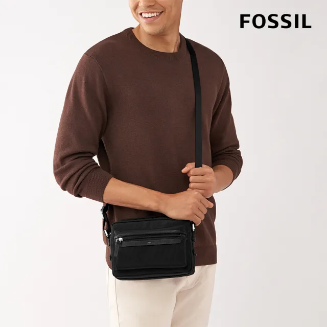 【FOSSIL 官方旗艦館】Wyatt 單肩尼龍相機包-黑色 MBG9607001